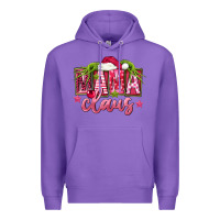 Purple Pink Christmas Mama Claus Premium Hoodie - FaDigitalArtStudio