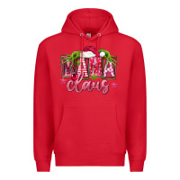 Red Pink Christmas Mama Claus Premium Hoodie - FaDigitalArtStudio