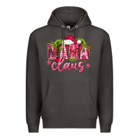 Smoke Pink Christmas Mama Claus Premium Hoodie - FaDigitalArtStudio