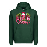 Sports Green Pink Christmas Mama Claus Premium Hoodie - FaDigitalArtStudio