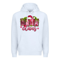 White Pink Christmas Mama Claus Premium Hoodie - FaDigitalArtStudio