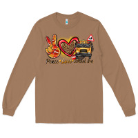 Toasted Coconut peace love school bus Long Sleeve Tee - texasbilliewilder