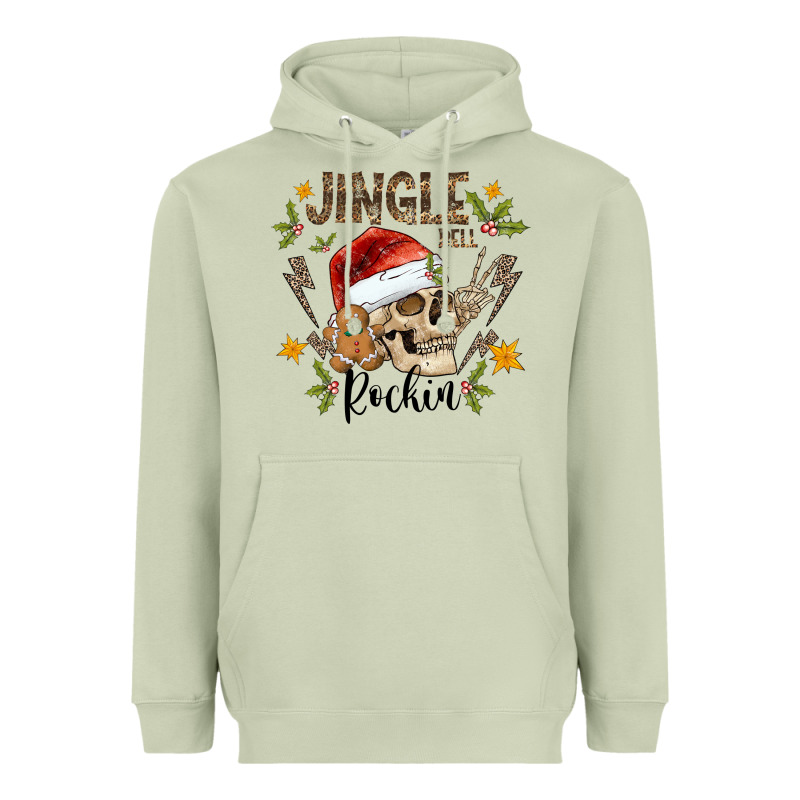 Jingle Bell Rock Black Heavyweight Hoodie by CowhideDigitalArt | Teevron