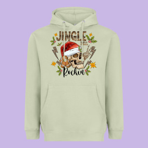 Jingle Bell Rock Black Heavyweight Hoodie Designed By Cowhidedigitalart
