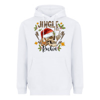White jingle bell rock black Heavyweight Hoodie - CowhideDigitalArt