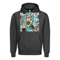Charcoal Heather dentist coffee cups toothpaste and teeth with cowhide seamless pattern Zipper Hoodie - BundleAndBundleShop