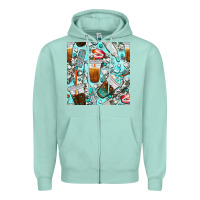 Seafoam dentist coffee cups toothpaste and teeth with cowhide seamless pattern Zipper Hoodie - BundleAndBundleShop