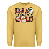 Antique Gold Im So Freaking Cold Premium Sweatshirt - CowhideDigitalArt