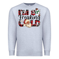 Heather Grey Im So Freaking Cold Premium Sweatshirt - CowhideDigitalArt