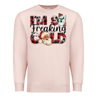 Pale Pink Im So Freaking Cold Premium Sweatshirt - CowhideDigitalArt