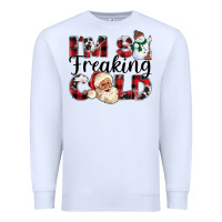 White Im So Freaking Cold Premium Sweatshirt - CowhideDigitalArt