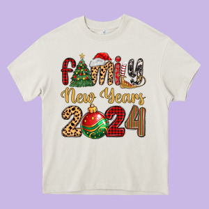 Family New Years 2024 Heavy Core Tee Designed By Maliassmallbusiness