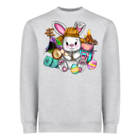 Heather Grey Easter Day Camper  Happy Easter Day Heavyweight Sweatshirt - CowGirlArtShop