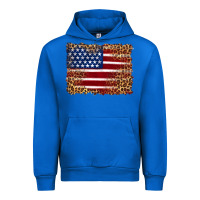 Cobalt american flag and leopard Urban Hoodie - Artiststas
