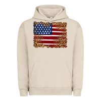 Pigment French Oak american flag and leopard Urban Hoodie - Artiststas