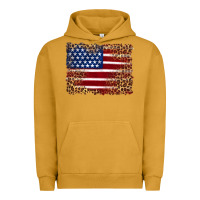 Pigment Peanut Butter american flag and leopard Urban Hoodie - Artiststas