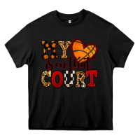 Black my heart is on that court basketball red and black Heavy Core Tee - NancyCooperArtShop