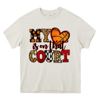 Cream my heart is on that court basketball red and black Heavy Core Tee - NancyCooperArtShop