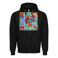 Black hippie coffee cups and flowers and peace seamless pattern bbs Zipper Hoodie - BundleAndBundleShop
