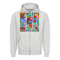 Dove Grey hippie coffee cups and flowers and peace seamless pattern bbs Zipper Hoodie - BundleAndBundleShop