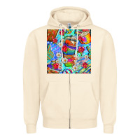 Sandshell hippie coffee cups and flowers and peace seamless pattern bbs Zipper Hoodie - BundleAndBundleShop