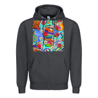 Smoke hippie coffee cups and flowers and peace seamless pattern bbs Zipper Hoodie - BundleAndBundleShop