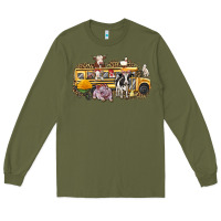 Army Green farm animals school bus Long Sleeve Tee - texasbilliewilder