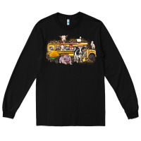 Black farm animals school bus Long Sleeve Tee - texasbilliewilder