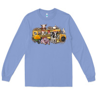 Colony Blue farm animals school bus Long Sleeve Tee - texasbilliewilder