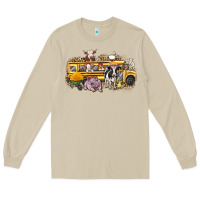 Mushroom farm animals school bus Long Sleeve Tee - texasbilliewilder