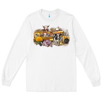 White farm animals school bus Long Sleeve Tee - texasbilliewilder