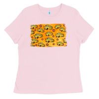 Bubblegum Pink School Bus Pattern Ladies Tee - Jasminsmagicworld