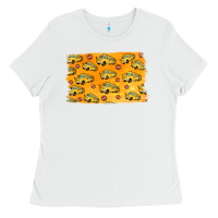 White School Bus Pattern Ladies Tee - Jasminsmagicworld