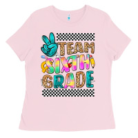 Bubblegum Pink team sixth grade Ladies Tee - NancyCooperArtShop