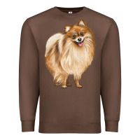 Chestnut Pomeranian Dog Illustrations Premium Sweatshirt - LillyAllenDesigns