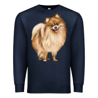 Navy Pomeranian Dog Illustrations Premium Sweatshirt - LillyAllenDesigns
