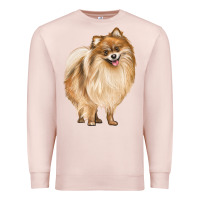 Pale Pink Pomeranian Dog Illustrations Premium Sweatshirt - LillyAllenDesigns