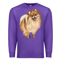 Purple Pomeranian Dog Illustrations Premium Sweatshirt - LillyAllenDesigns