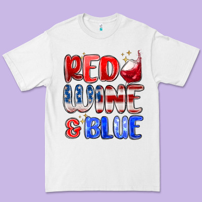 Red Wine And Blue Premium Tee Designed By Maliassmallbusiness