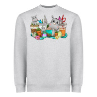 Heather Grey Easter Hippopotamus coffee cups Easter Day Heavyweight Sweatshirt - CowGirlArtShop