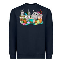 Navy Easter Hippopotamus coffee cups Easter Day Heavyweight Sweatshirt - CowGirlArtShop