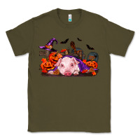 Army Green Halloween Baby Pig Classic Tee - RanaPortraitStore