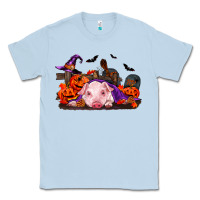 Dusty Blue Halloween Baby Pig Classic Tee - RanaPortraitStore
