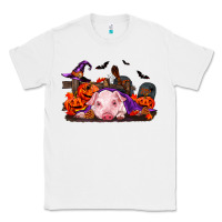 White Halloween Baby Pig Classic Tee - RanaPortraitStore