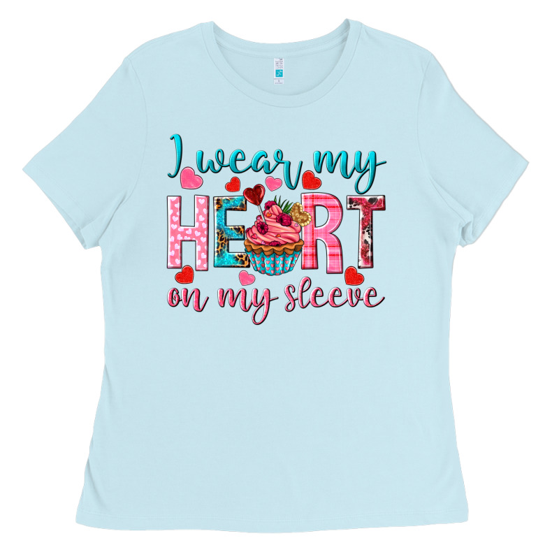 I Wear My Heart On My Sleeve Ladies Tee by NancyCooperArtShop | Teevron