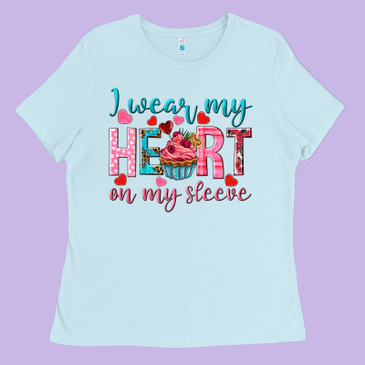 I Wear My Heart On My Sleeve Ladies Tee Designed By Nancycooperartshop