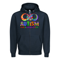 Navy Autism accept understand love Zipper Hoodie - FaDigitalArtStudio