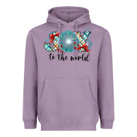 Lavender Joy to the World Heavyweight Hoodie - CowhideDigitalArt