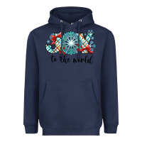Navy Joy to the World Heavyweight Hoodie - CowhideDigitalArt