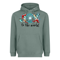 Sage Joy to the World Heavyweight Hoodie - CowhideDigitalArt
